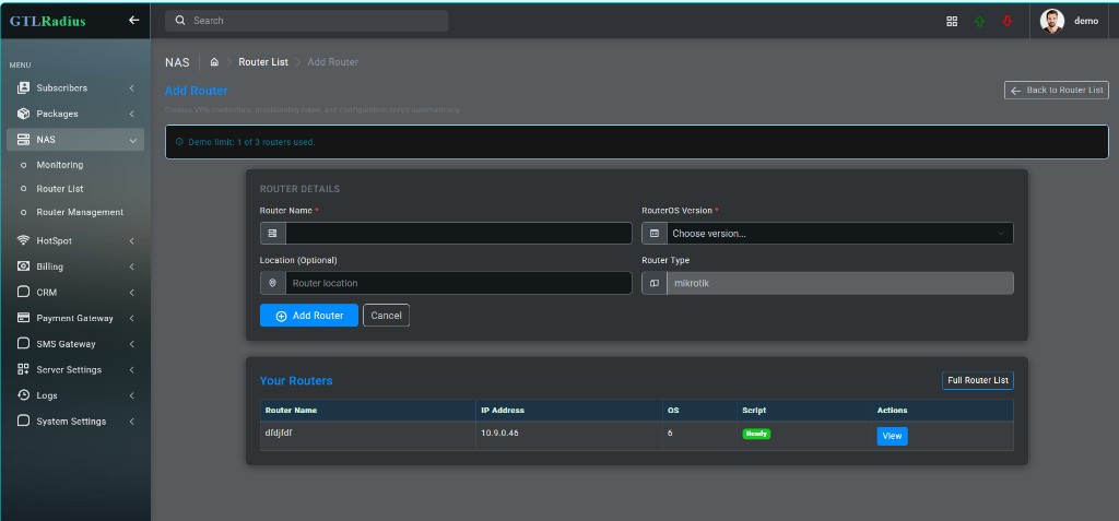 Add router form